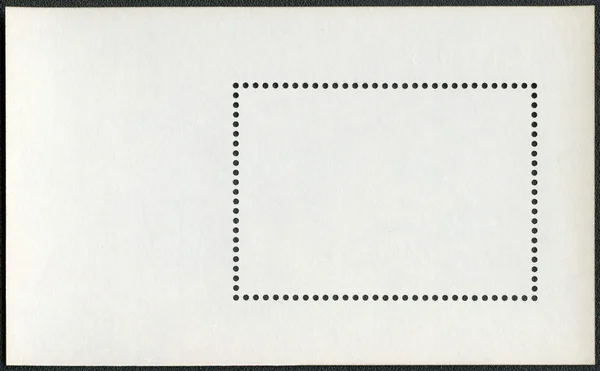 Blank postage stamp block souvenir sheet on a black background