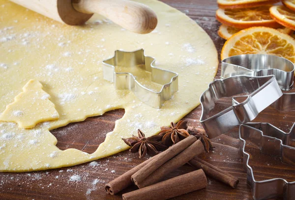 Masa de galletas de Navidad Imagen de stock