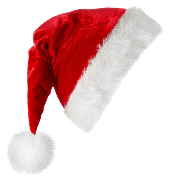 Санта-капелюх на білому Ліцензійні Стокові Фото