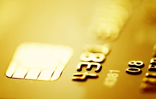 Cartes de crédit en couleur dorée — Photo