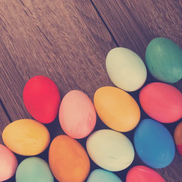 Easter eggs on wood — Stock Photo, Image