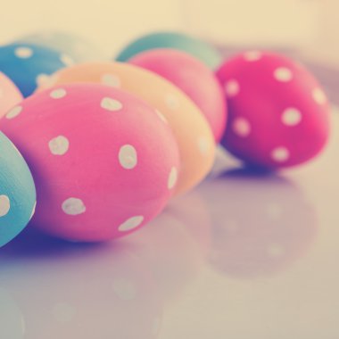 Easter eggs painted in pastel colors clipart