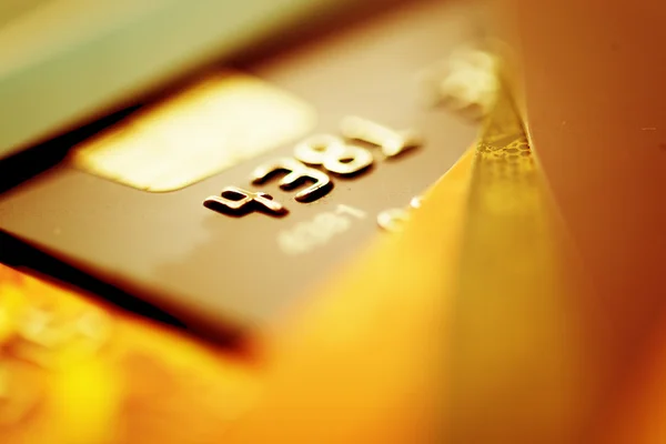 Golden Credit cards — Stock Photo, Image