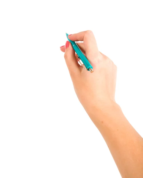 女性の手をペンで書く — ストック写真