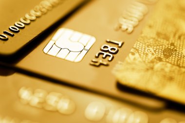 Golden credit cards clipart