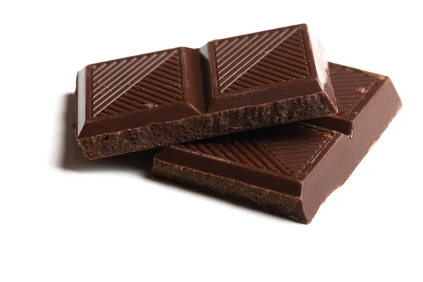 Barra Chocolate Fundo Branco — Fotografia de Stock