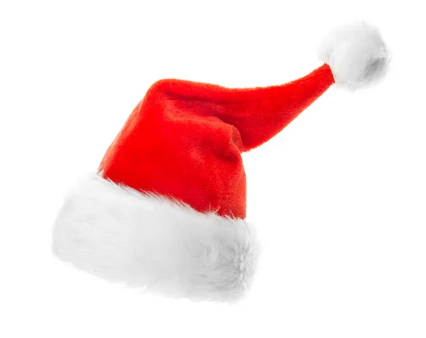 Santa Claus Red Hat Isolated White Backgroun — Stock Photo, Image