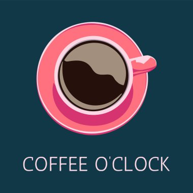 Pembe kahve, üst manzara. Vektör