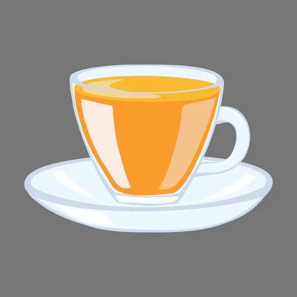 Transparent Cup Tea Vector Illustration Flat Style — Stock Vector