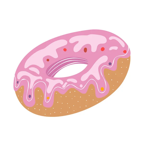 Drie Verschillende Donuts Vector Illustratie Vlakke Stijl — Stockvector