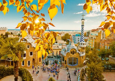 Park Guell in Barcelona, Spain.  clipart