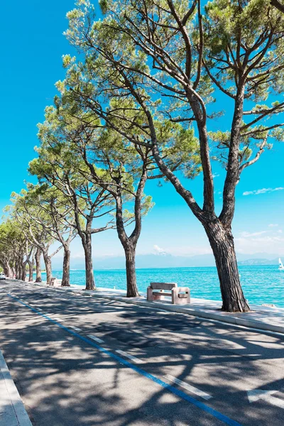 Pedestrian alley on the banks of Garda lake — Stock Photo, Image