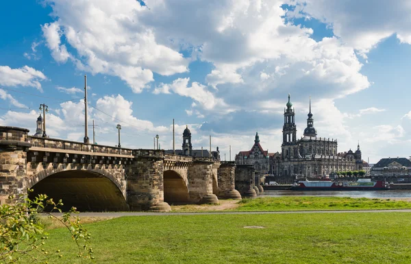 Albert Bridge in Dresden. — Stock Photo, Image