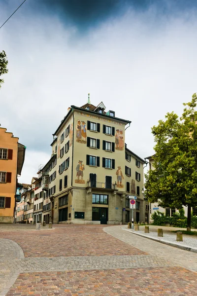 Oude geplaveide straat in Zürich — Stockfoto