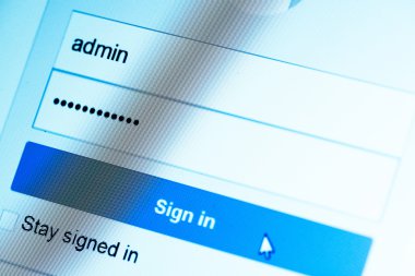Kullanıcı adı Admin ve şifre