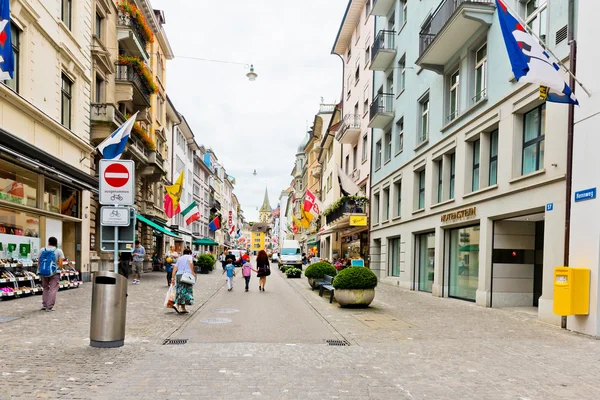 Strada pedonale a Zurigo — Foto Stock