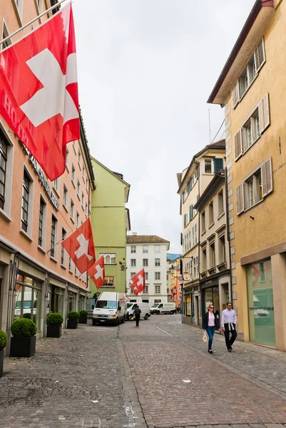 Zobrazení ulic v Curychu — Stock fotografie