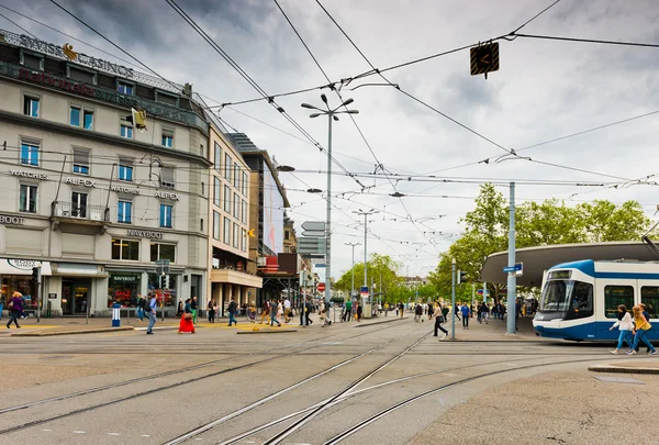 Вид на улицу в Цюрихе — стоковое фото