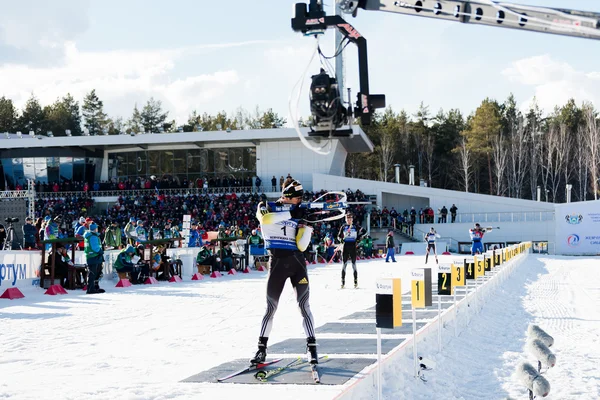 Martin Fourcade på skottlinjen — Stockfoto