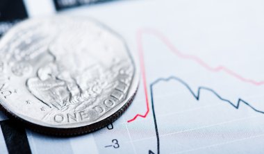 Doları para dalgalanan grafik üzerinde