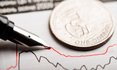 Doları para dalgalanan grafik üzerinde