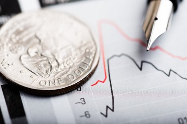 Doları para dalgalanan grafik üzerinde