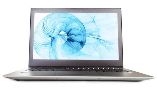 Ноутбук с абстрактной заставкой — стоковое фото