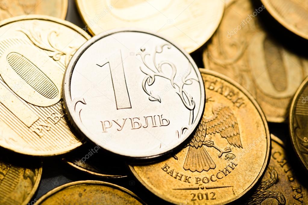 One ruble on coins