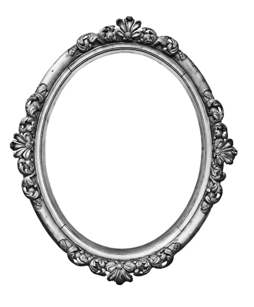 Silber ovaler Rahmen — Stockfoto