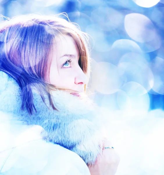 Nő téli portré — Stock Fotó