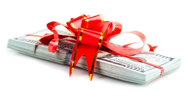 Christmas Bonus Stack of Cash — Stock Photo, Image