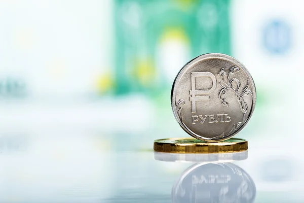 Одна російська рубльова монета — стокове фото