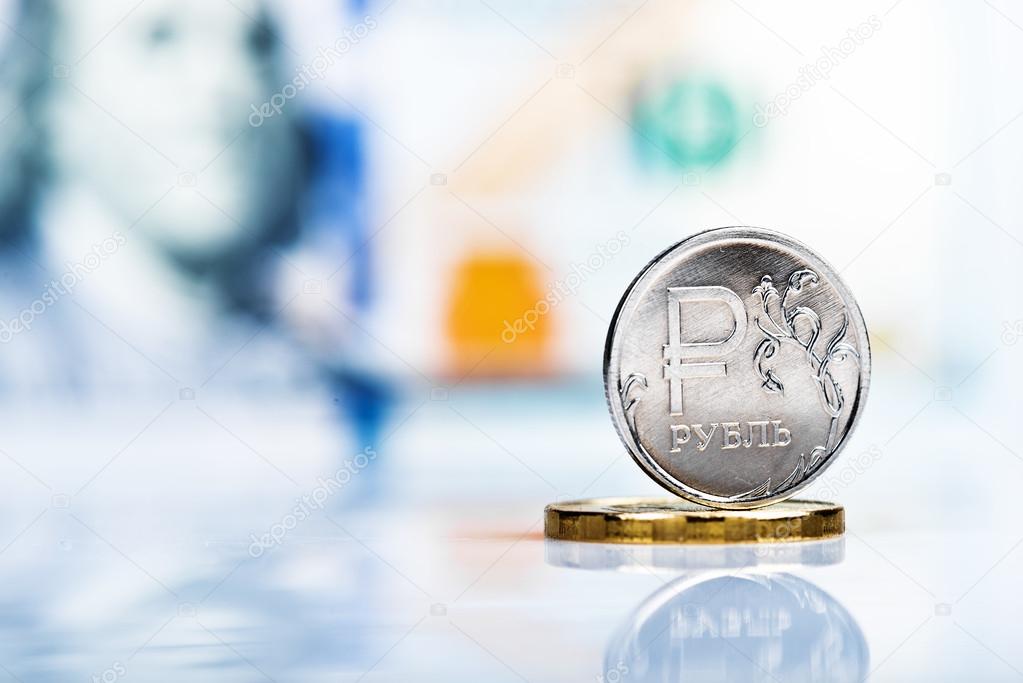One Russian ruble coin