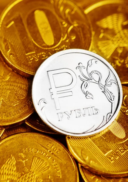 Monedas de rublos rusos —  Fotos de Stock