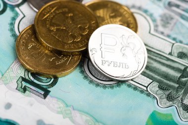 Russian ruble coins clipart