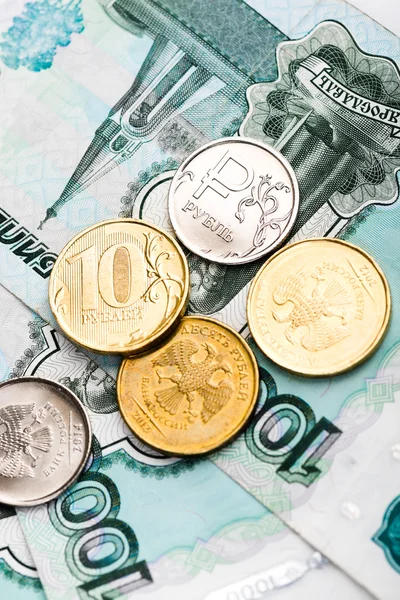 Russische roebel munten — Stockfoto