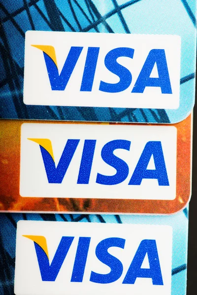 ビザ クレジット カードの山 — ストック写真