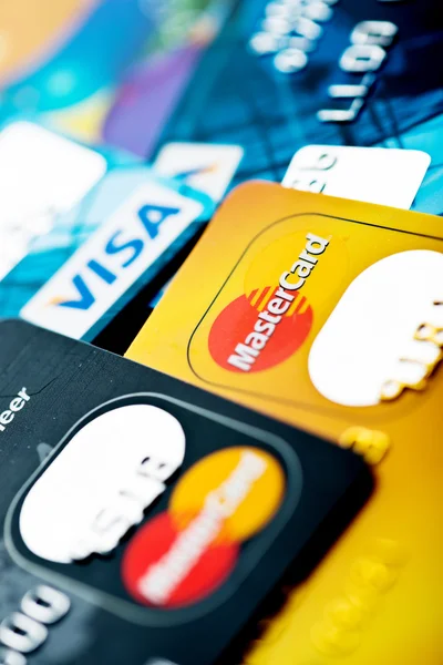 Visa and MasterCard cards — Stock Photo, Image