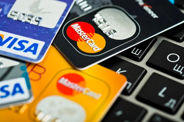 Visa Card und Mastercard — Stockfoto