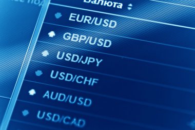 Monitörde finansal veriler