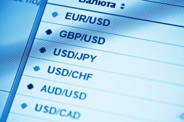Monitörde finansal veriler