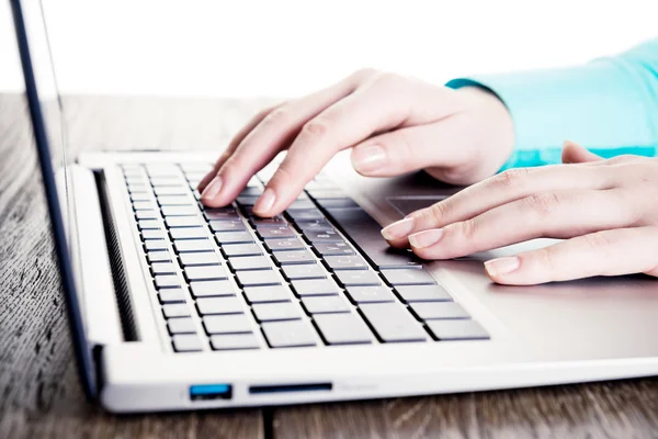 Hands typing on keypad — Stock Photo, Image