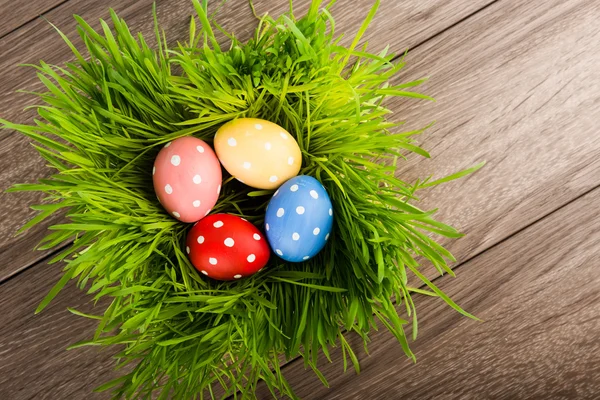 Easter eggs on grass — Stock Photo, Image