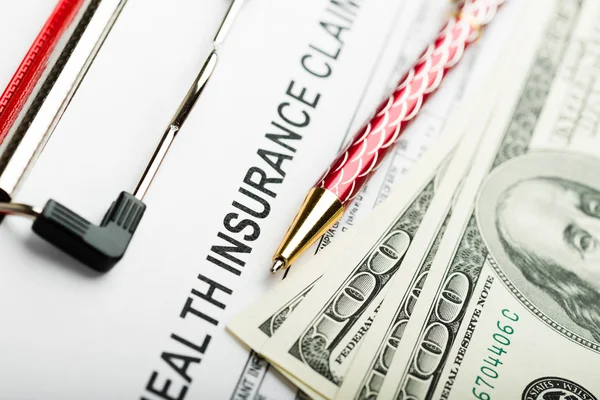 Health insurance with money — Stock Photo, Image