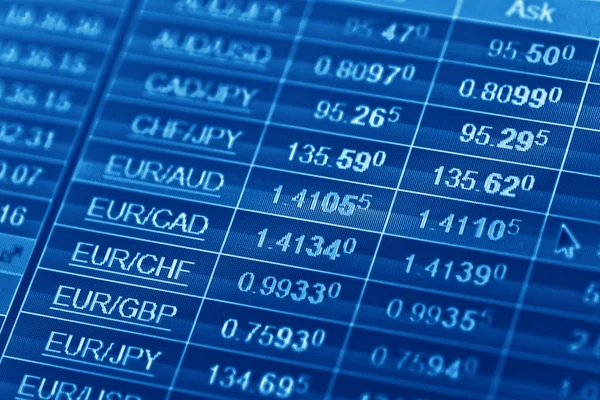 Finanční údaje na monitoru — Stock fotografie