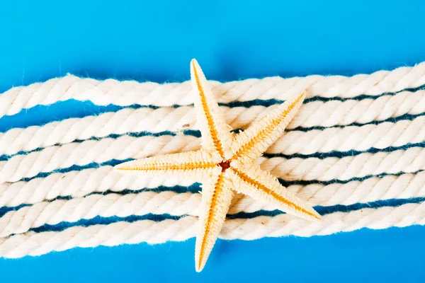 Rope and exotic starfish — Stock Photo, Image