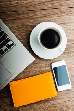 Dizüstü bilgisayar, ofis kahve smartphone