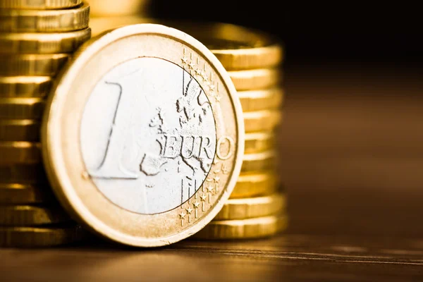 One euro with coins — Stock Photo, Image