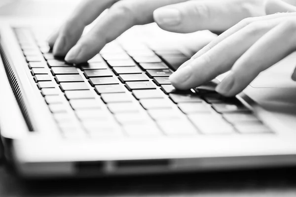 Female  hands on keyboard — Stock Photo, Image