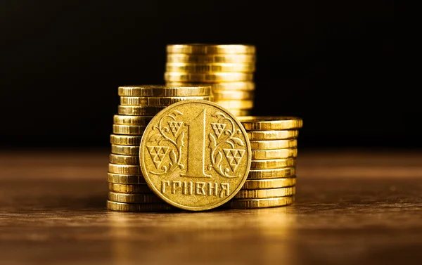 Украинская одна гривневая монета — стоковое фото